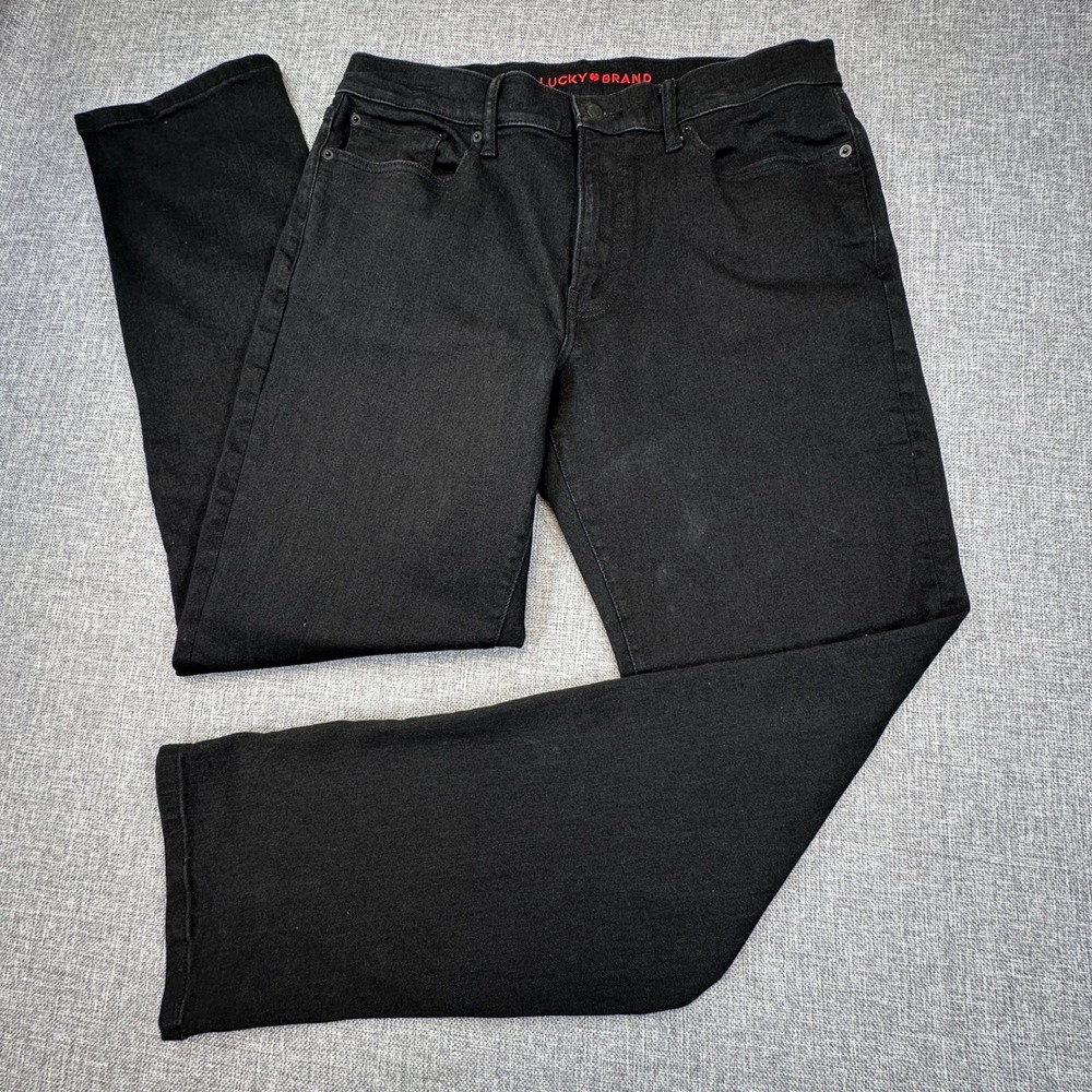 Lucky‎ Brand 410 Athletic Straight Jeans Men 34x34 (Fits as 34x33) Black Stretch